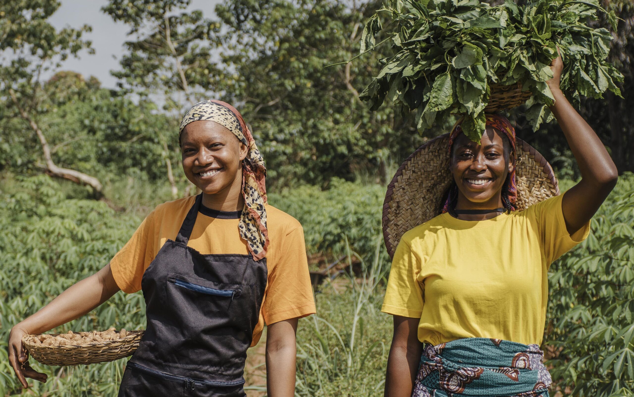 countryside women out field posing